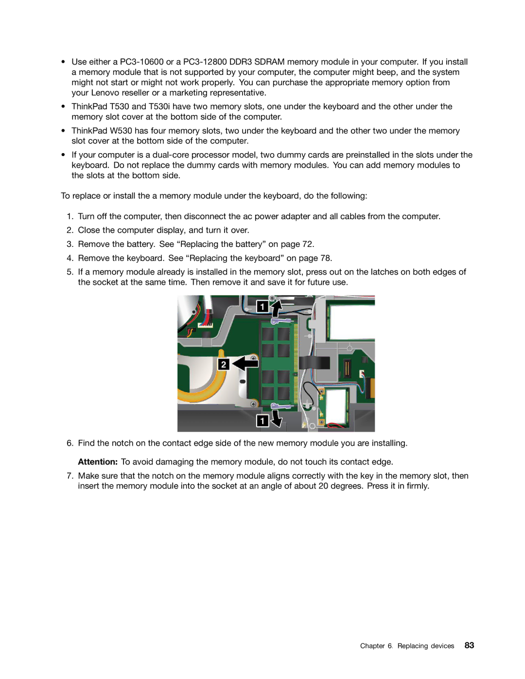 Lenovo 243858U, W530, T530i, 24384KU manual Replacing devices 