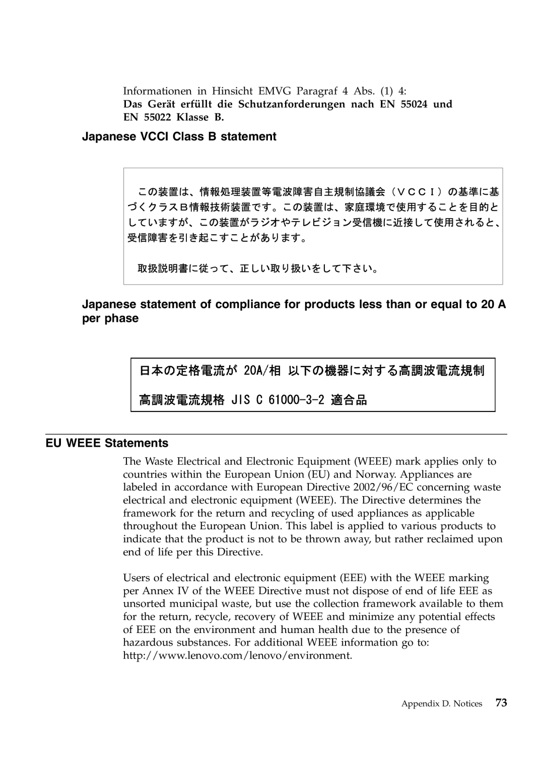 Lenovo W700ds manual Informationen in Hinsicht Emvg Paragraf 4 Abs 