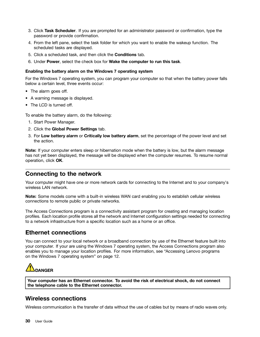 Lenovo I53427U4GB, X1, I53427U180SSD, 3444GZU, 3444GXU Connecting to the network, Ethernet connections, Wireless connections 