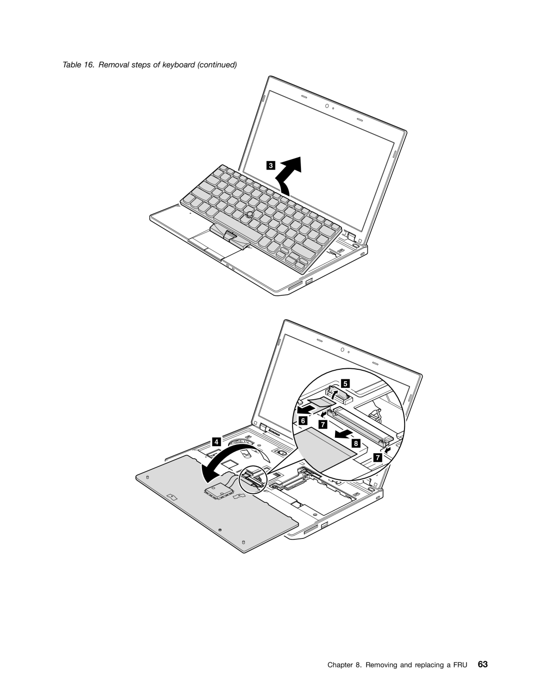 Lenovo X120E manual Removal steps of keyboard 