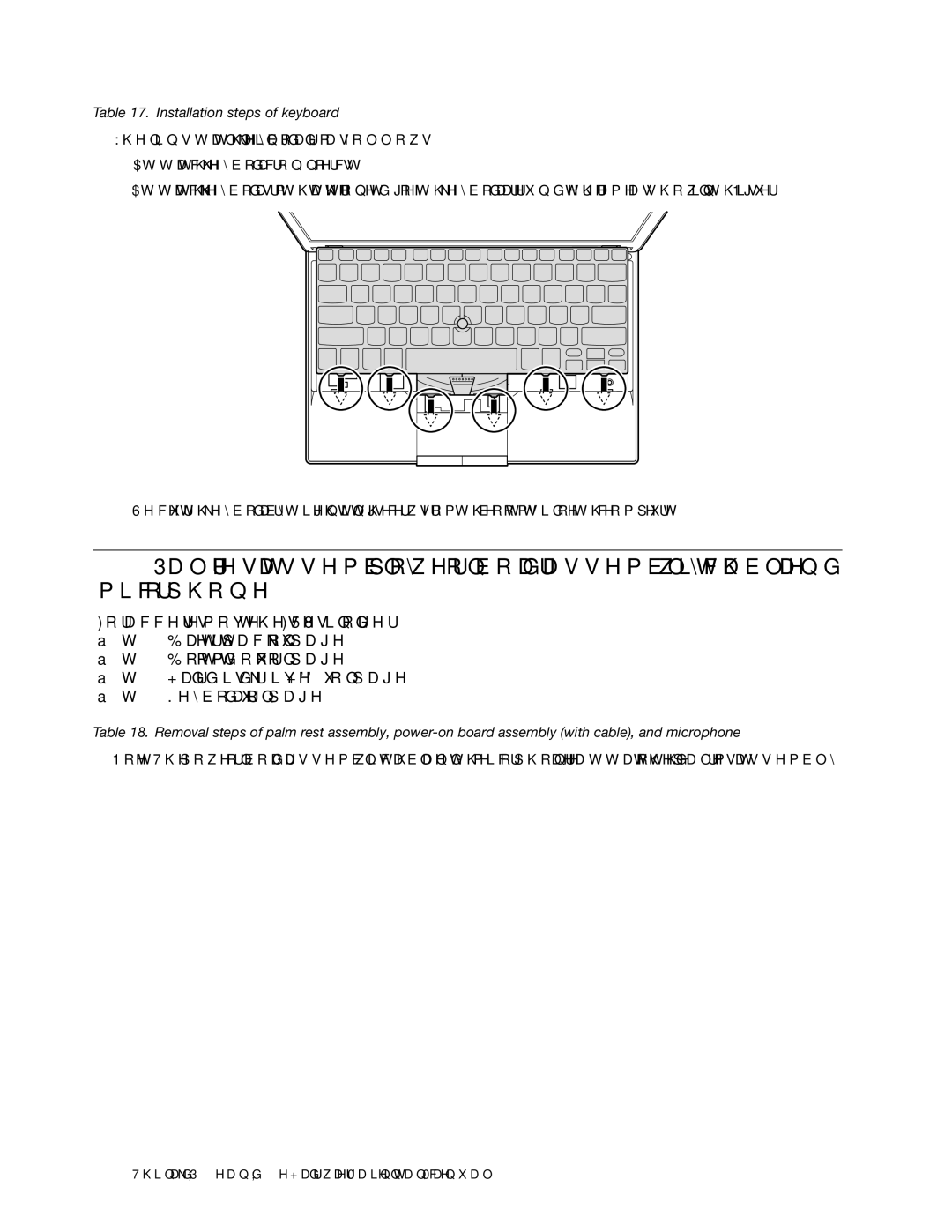 Lenovo X120E manual Installation steps of keyboard 