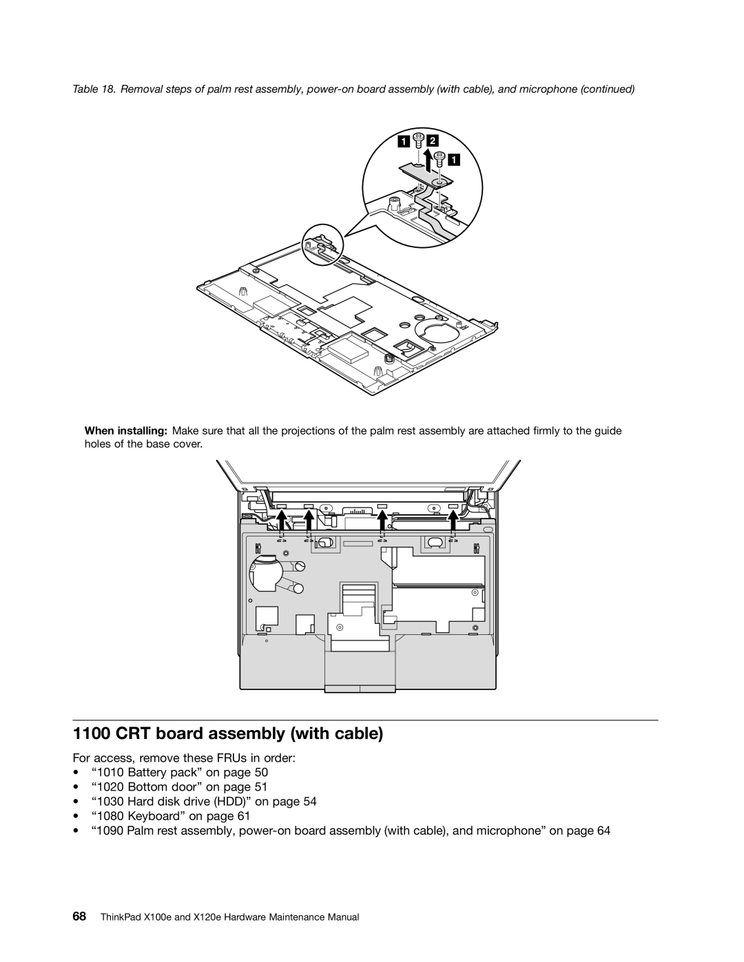 Lenovo X120E manual CRT board assembly with cable 