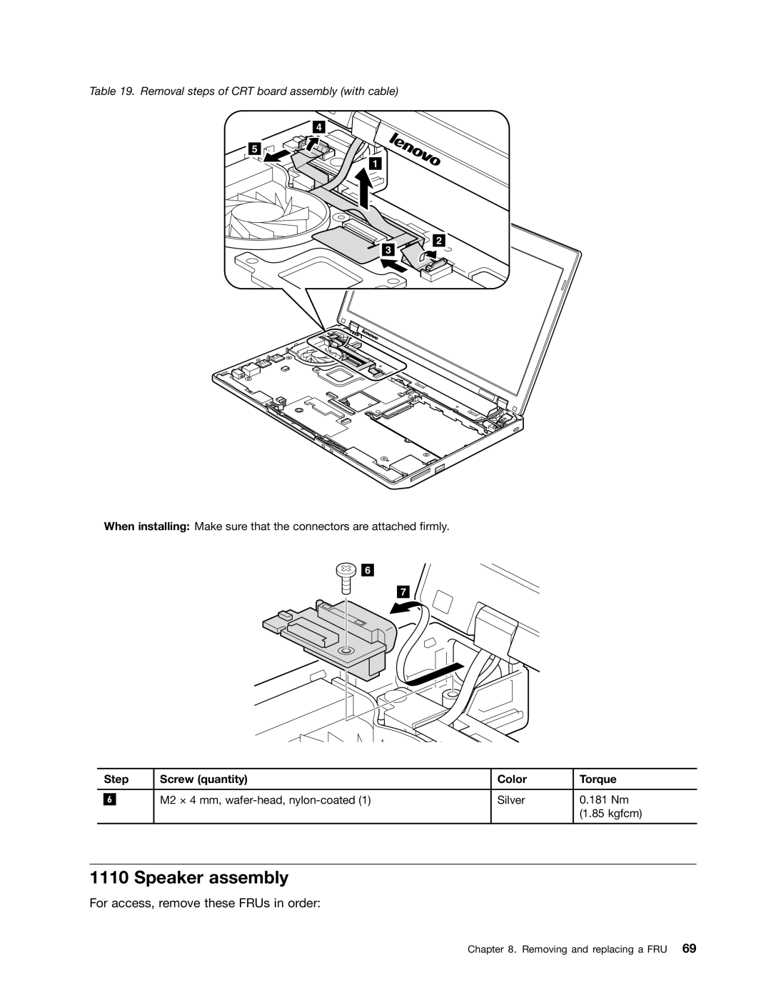 Lenovo X120E manual Speaker assembly 