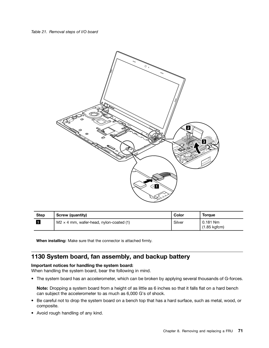 Lenovo X120E manual System board, fan assembly, and backup battery, Important notices for handling the system board 