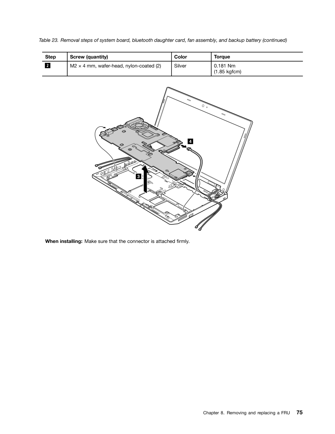 Lenovo X120E manual Step Screw quantity Color Torque 