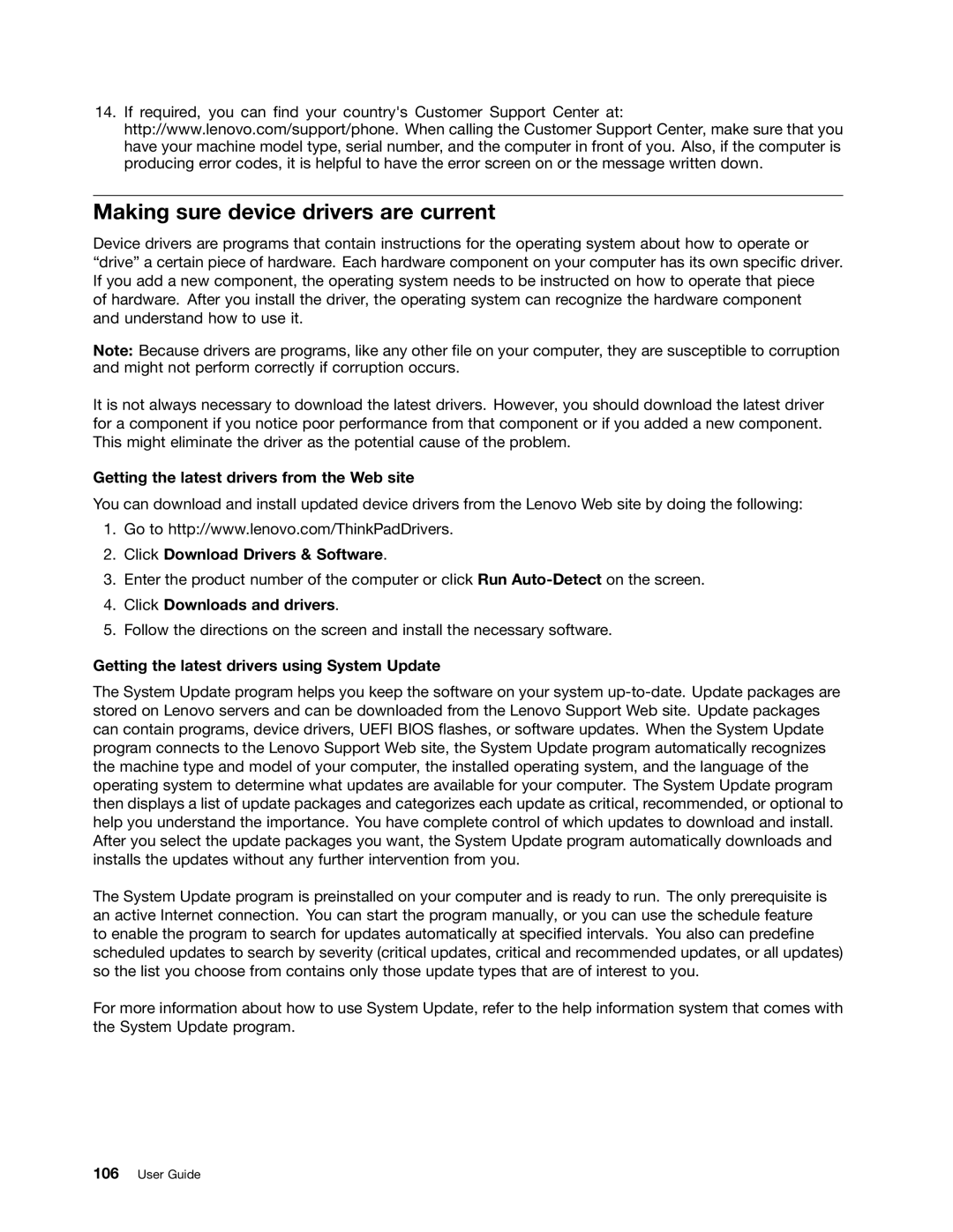 Lenovo X131E manual Making sure device drivers are current, Getting the latest drivers from the Web site 