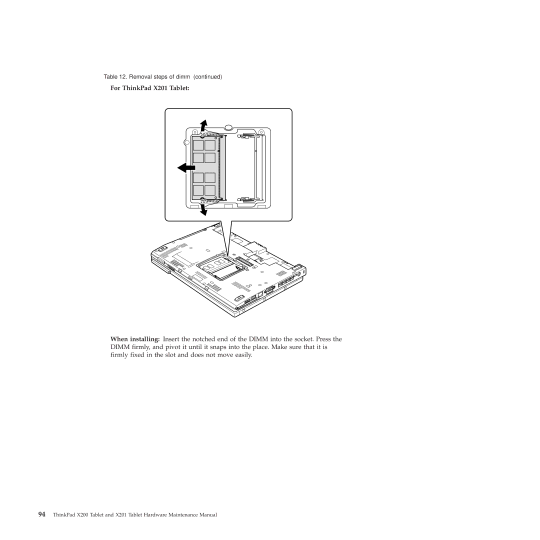 Lenovo X200 manual For ThinkPad X201 Tablet 