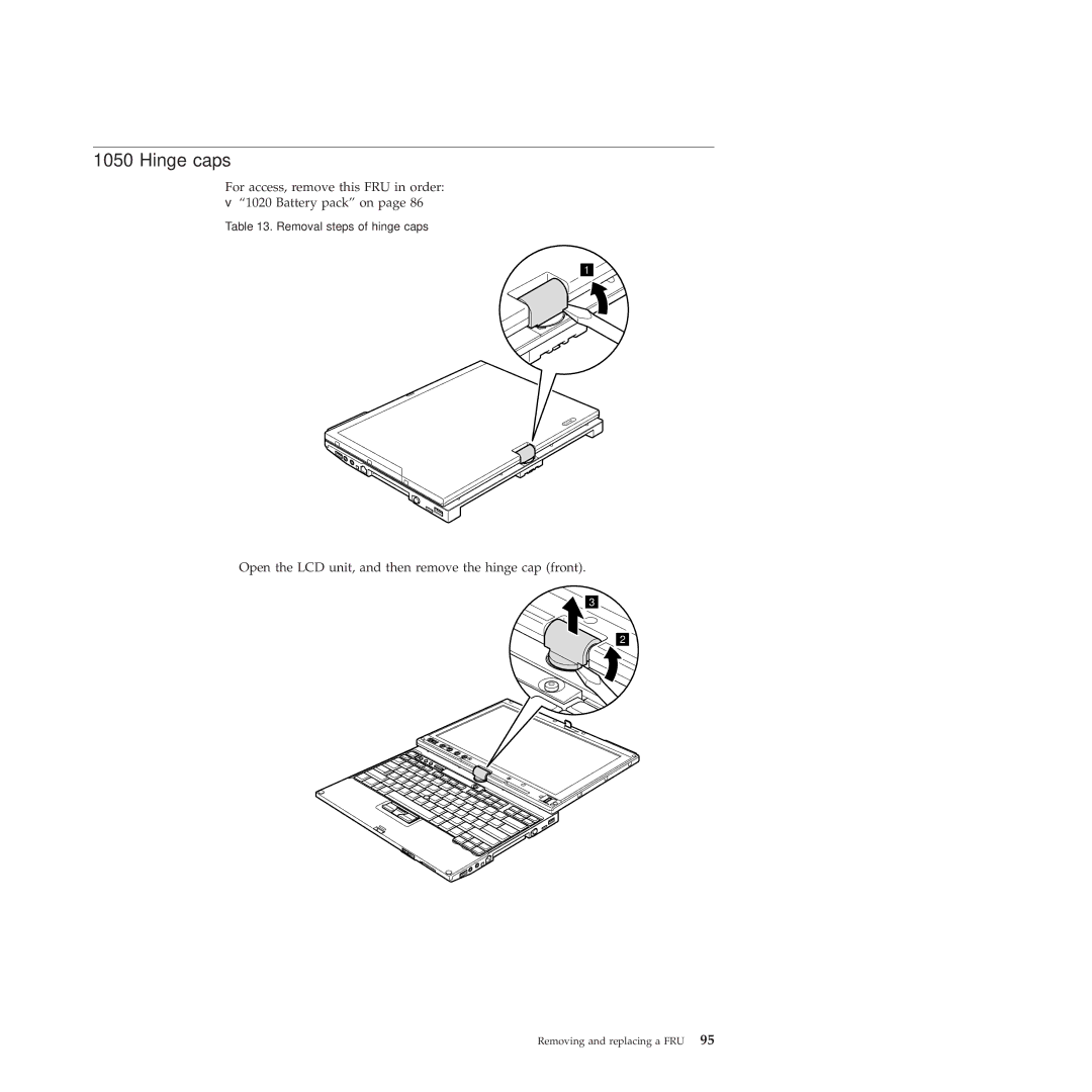 Lenovo X201, X200 manual Hinge caps 