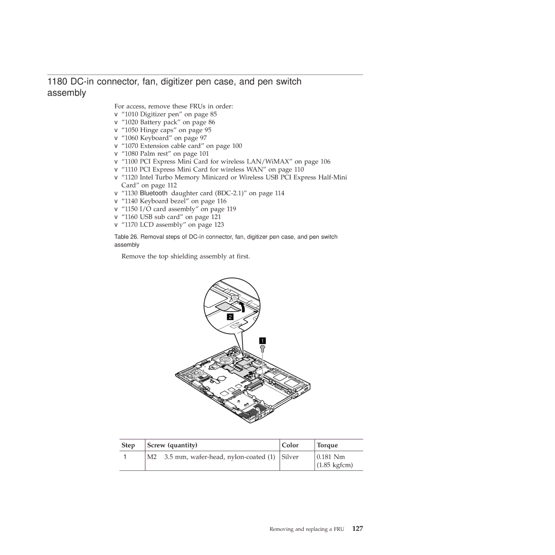 Lenovo X201, X200 manual Remove the top shielding assembly at first 