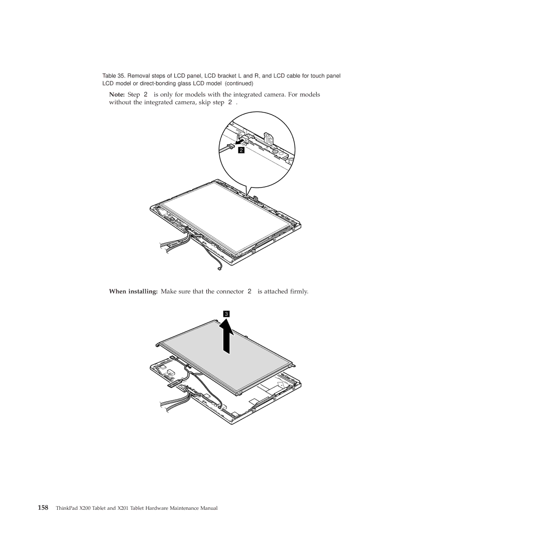 Lenovo X200, X201 manual Is only for models with the integrated camera. For models 