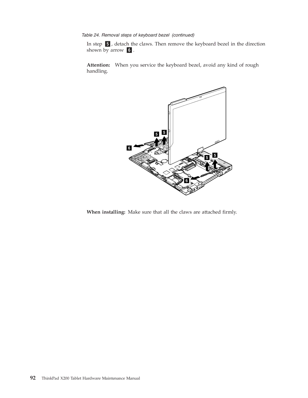 Lenovo X200 manual Removal steps of keyboard bezel 