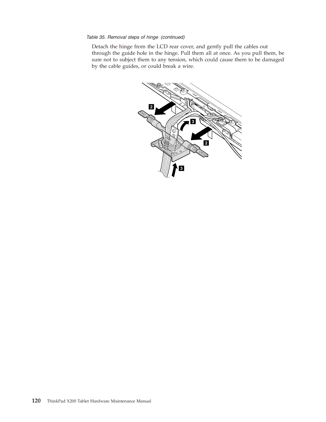 Lenovo X200 manual Removal steps of hinge 