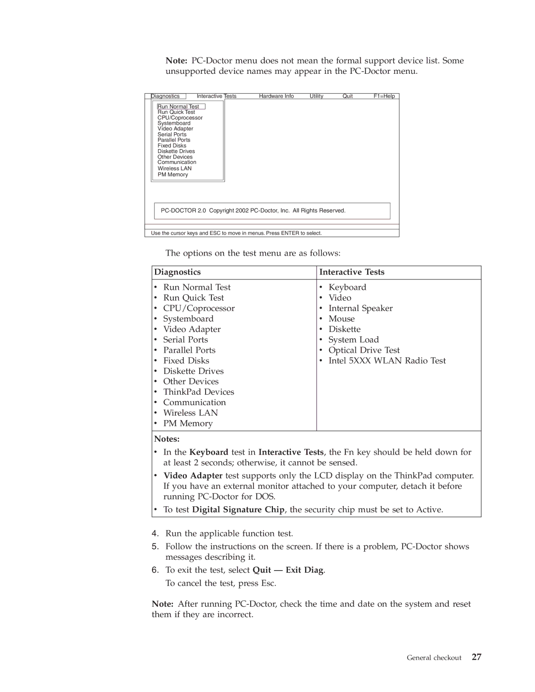 Lenovo X200 manual Diagnostics Interactive Tests 