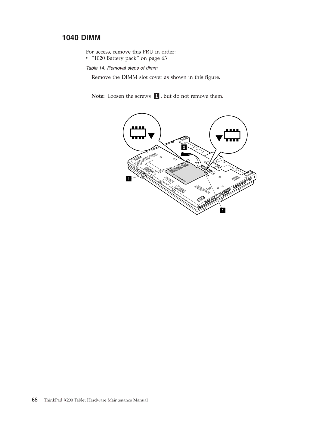 Lenovo X200 manual Dimm 