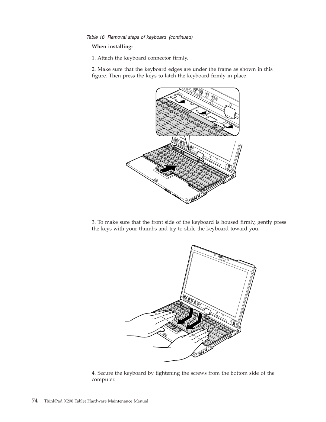 Lenovo X200 manual When installing 