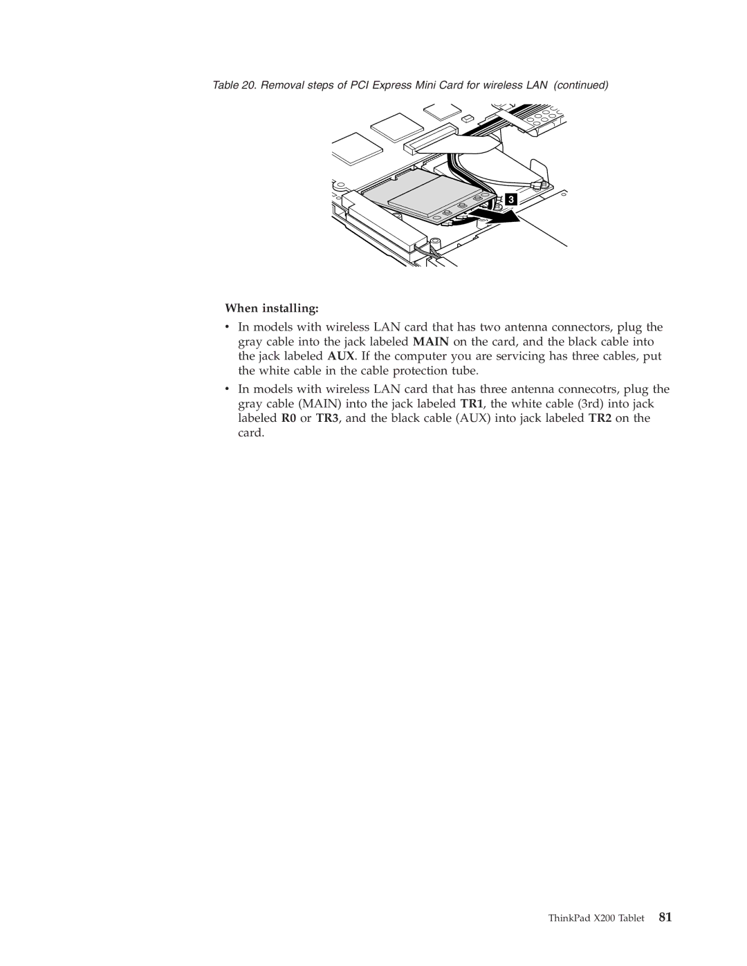 Lenovo X200 manual When installing 