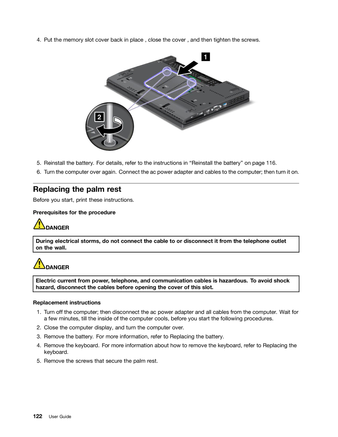 Lenovo 4291BR6PC10B616, X220I TABLET, X220 TABLET, X220-4287, 42872W5, 42875TU, 4290WFZPC10D518 manual Replacing the palm rest 