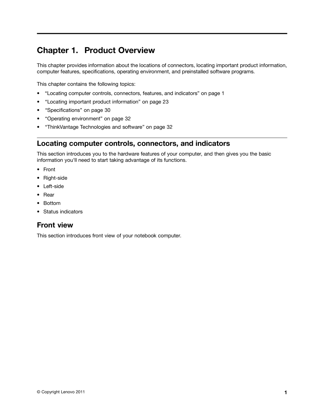 Lenovo 42875TU, X220I TABLET manual Product Overview, Locating computer controls, connectors, and indicators, Front view 