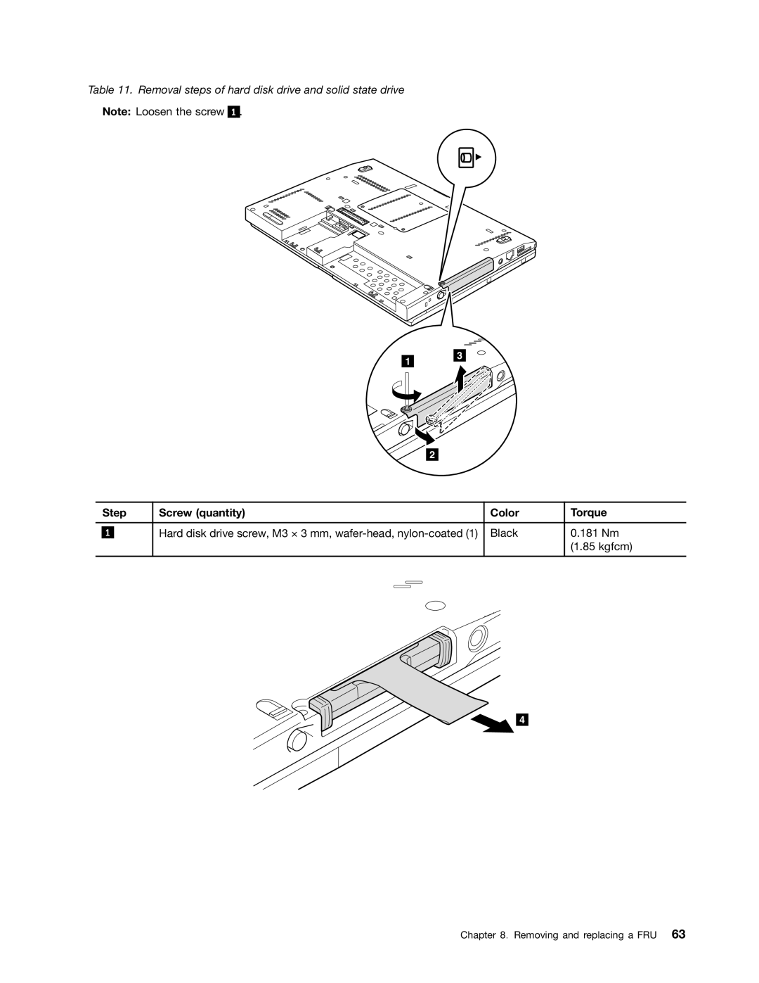 Lenovo X220I manual Step Screw quantity Color Torque 