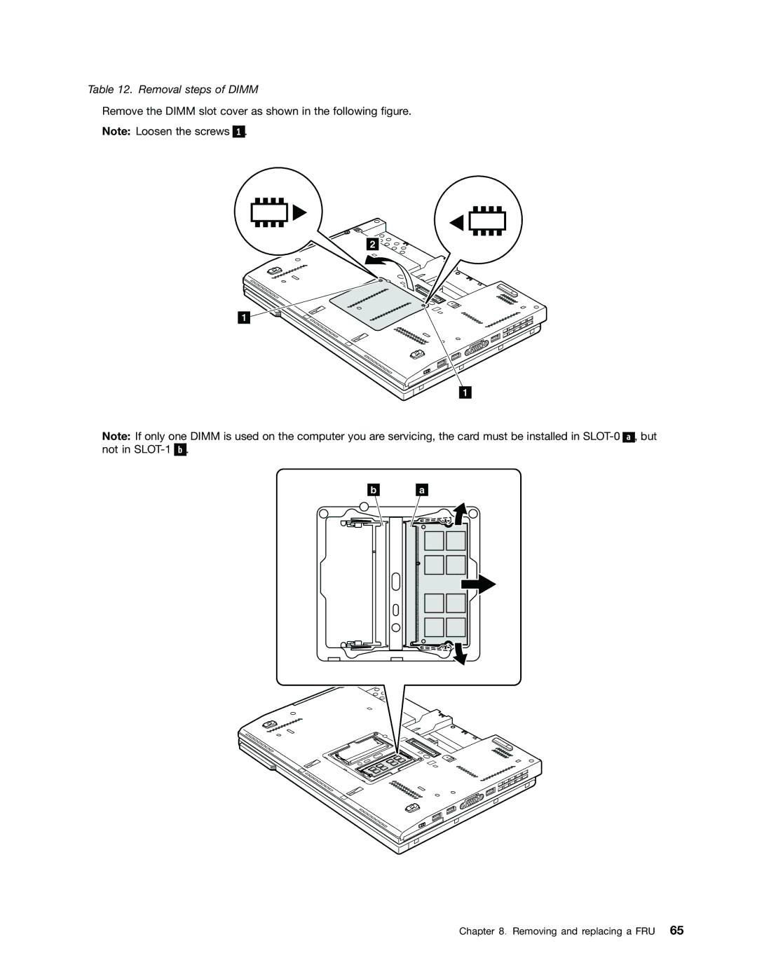 Lenovo X220I manual Removal steps of Dimm 