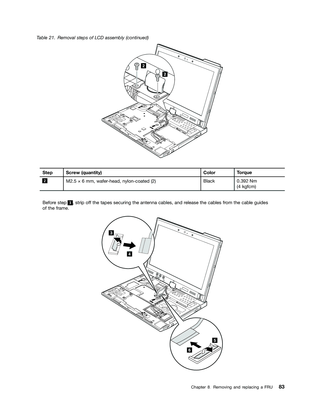 Lenovo X220I manual Step Screw quantity Color Torque 