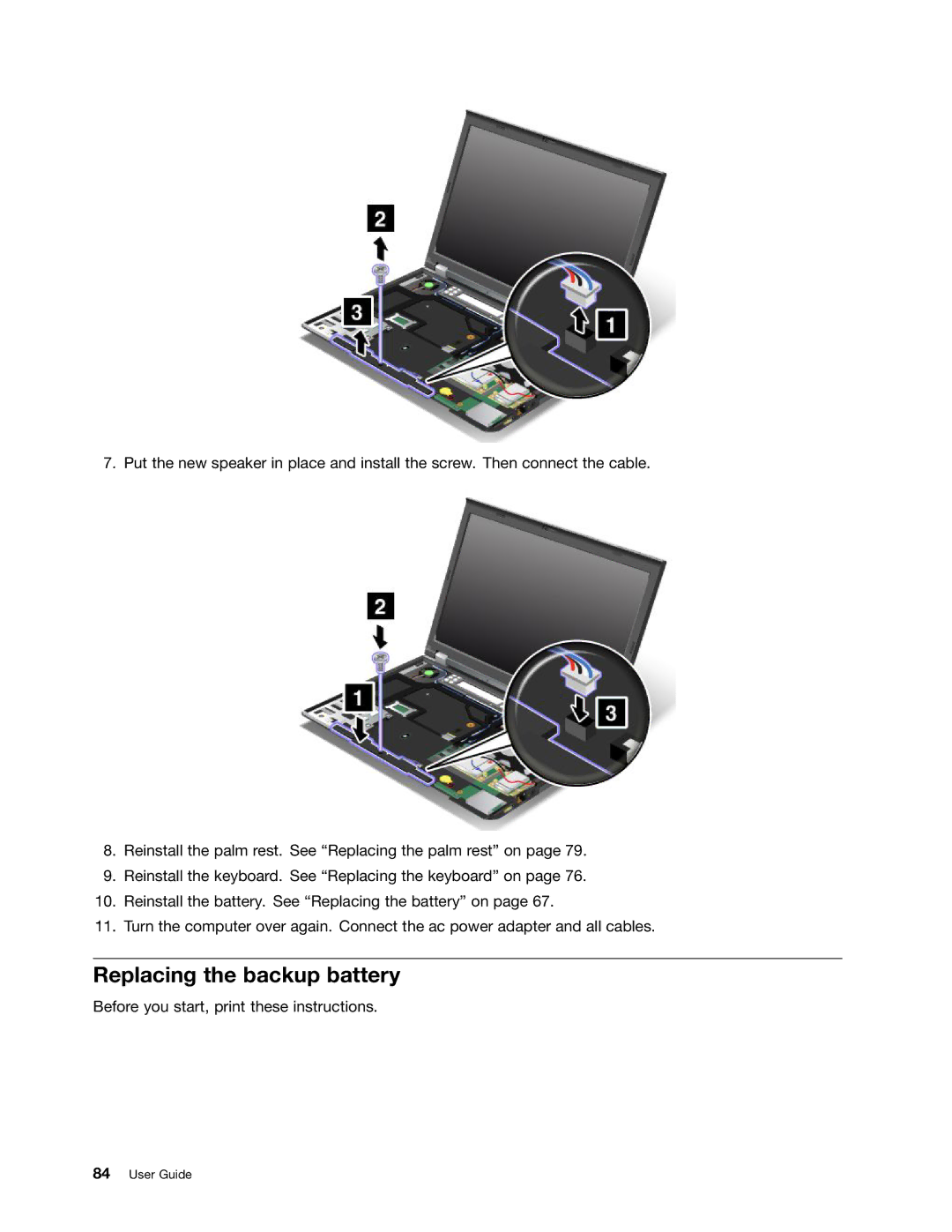 Lenovo X230I manual Replacing the backup battery 