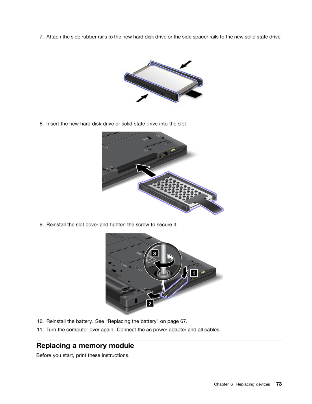 Lenovo X230I manual Replacing a memory module 