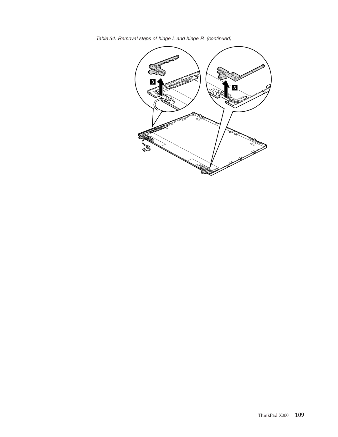 Lenovo X300 manual Removal steps of hinge L and hinge R 