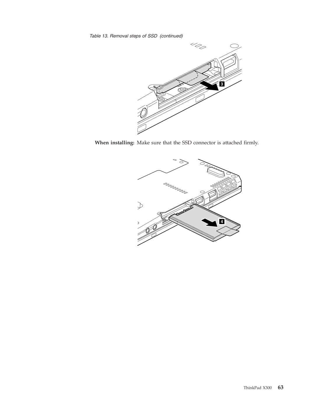 Lenovo X300 manual Removal steps of SSD 