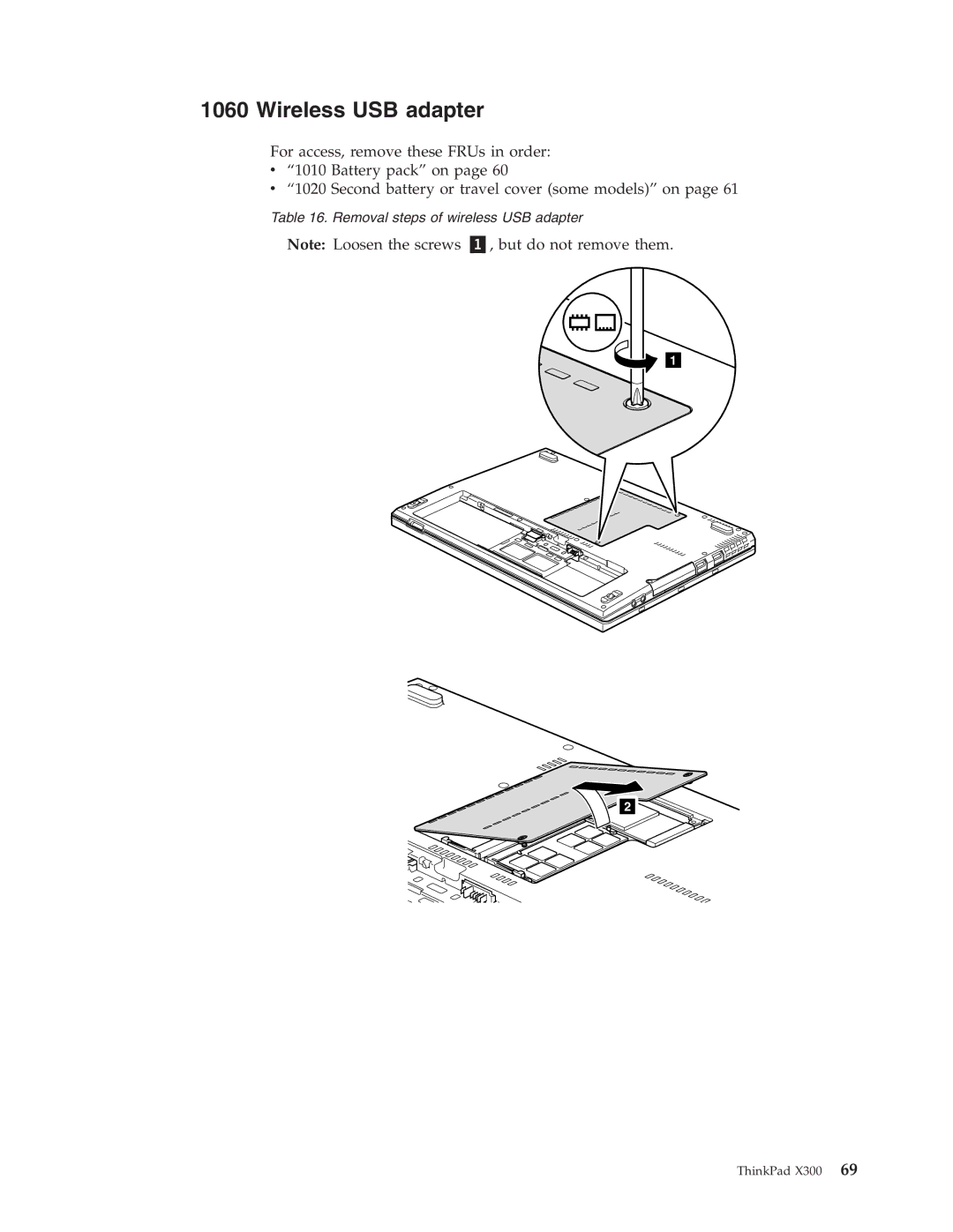 Lenovo X300 manual Wireless USB adapter 