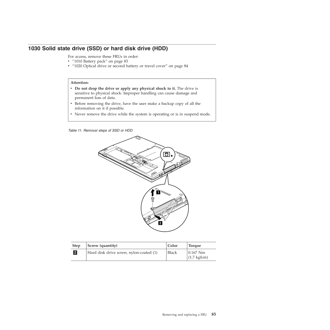 Lenovo X301 manual Solid state drive SSD or hard disk drive HDD 