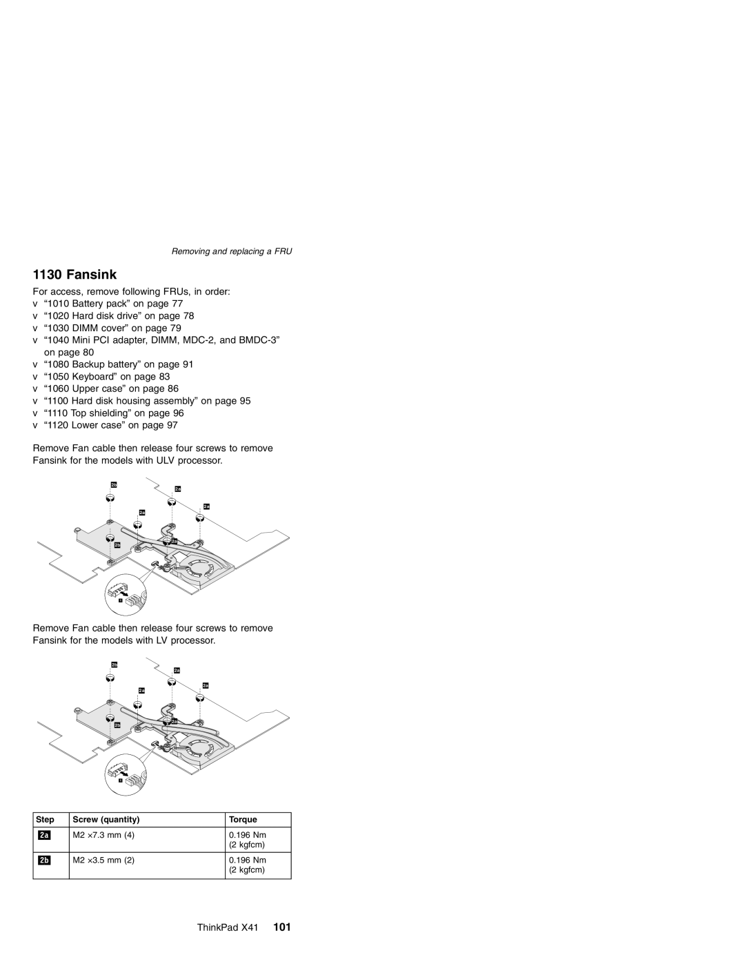 Lenovo X41 manual Fansink 