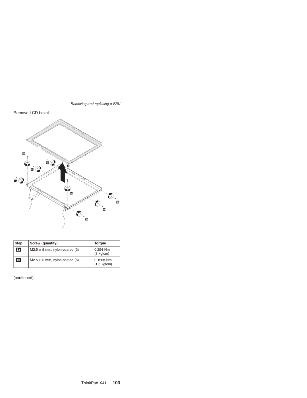 Lenovo X41 manual Remove LCD bezel 