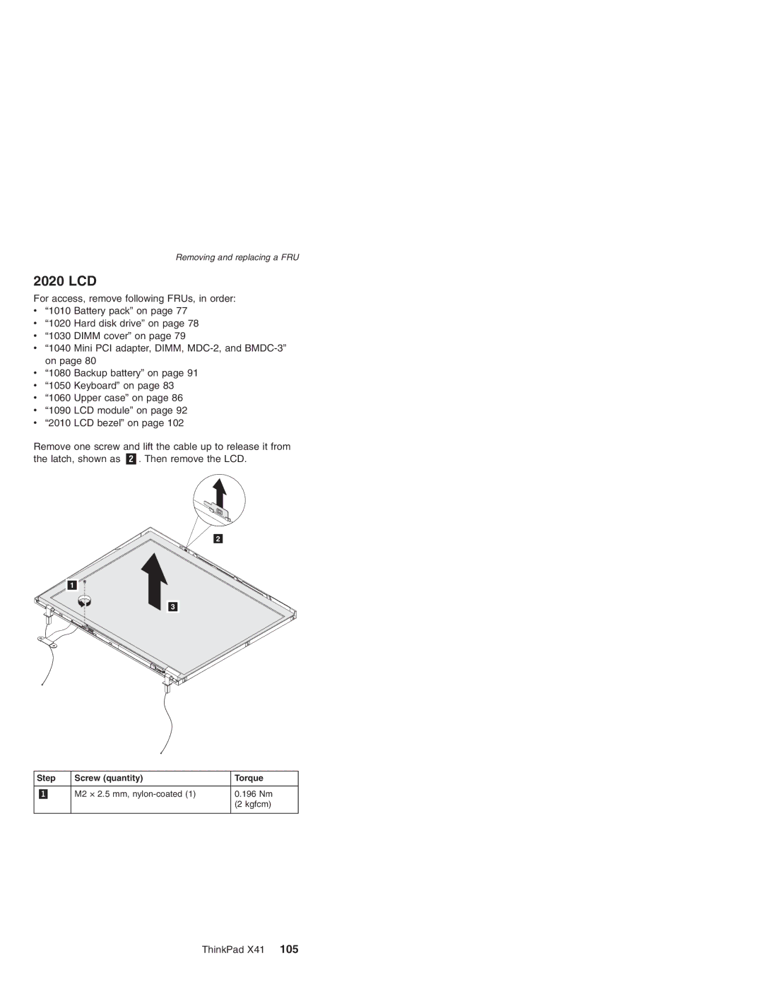 Lenovo X41 manual 2020 LCD 