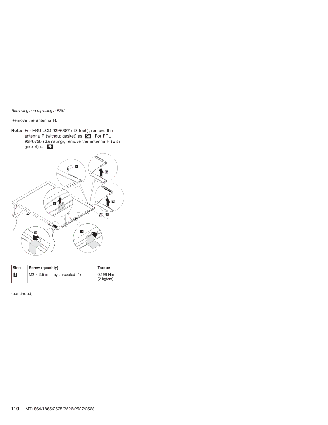 Lenovo X41 manual 110 MT1864/1865/2525/2526/2527/2528 