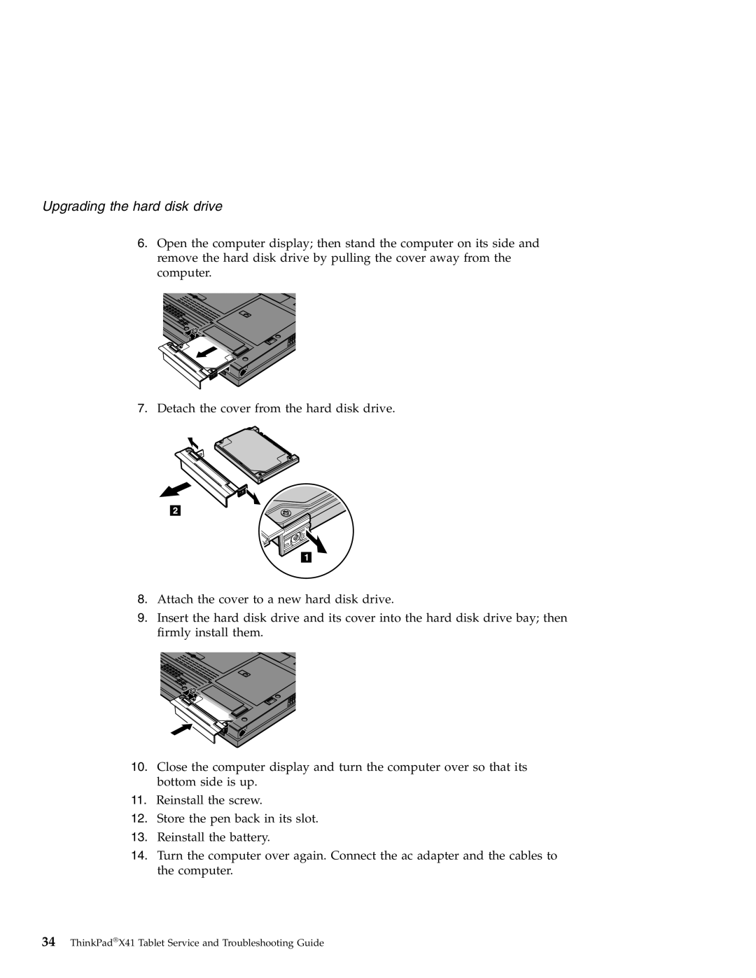 Lenovo X41 manual Upgrading the hard disk drive 