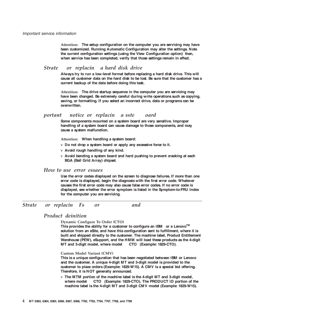 Lenovo X61 Tablet manual Strategy for replacing a hard disk drive, Important notice for replacing a system board 