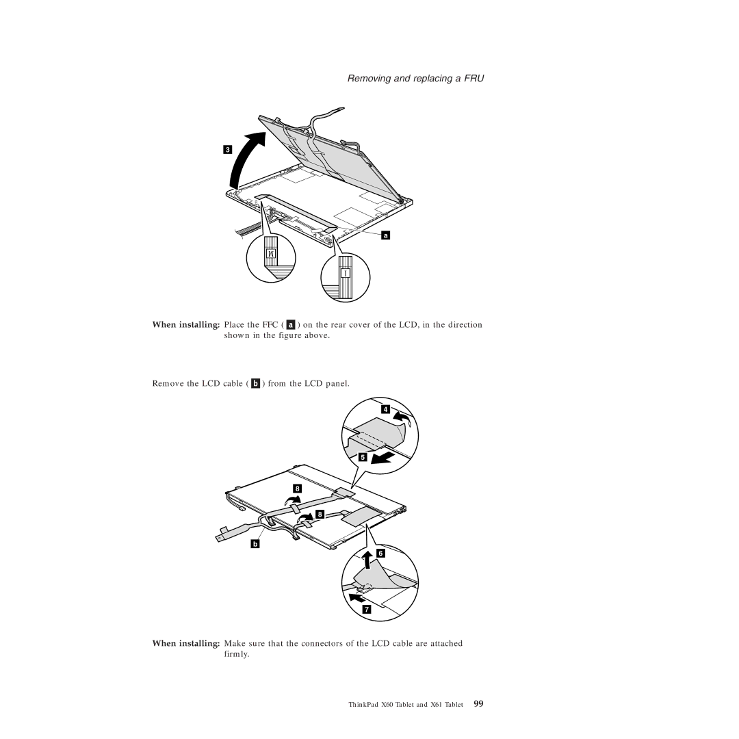 Lenovo X61 Tablet manual Removing and replacing a FRU 