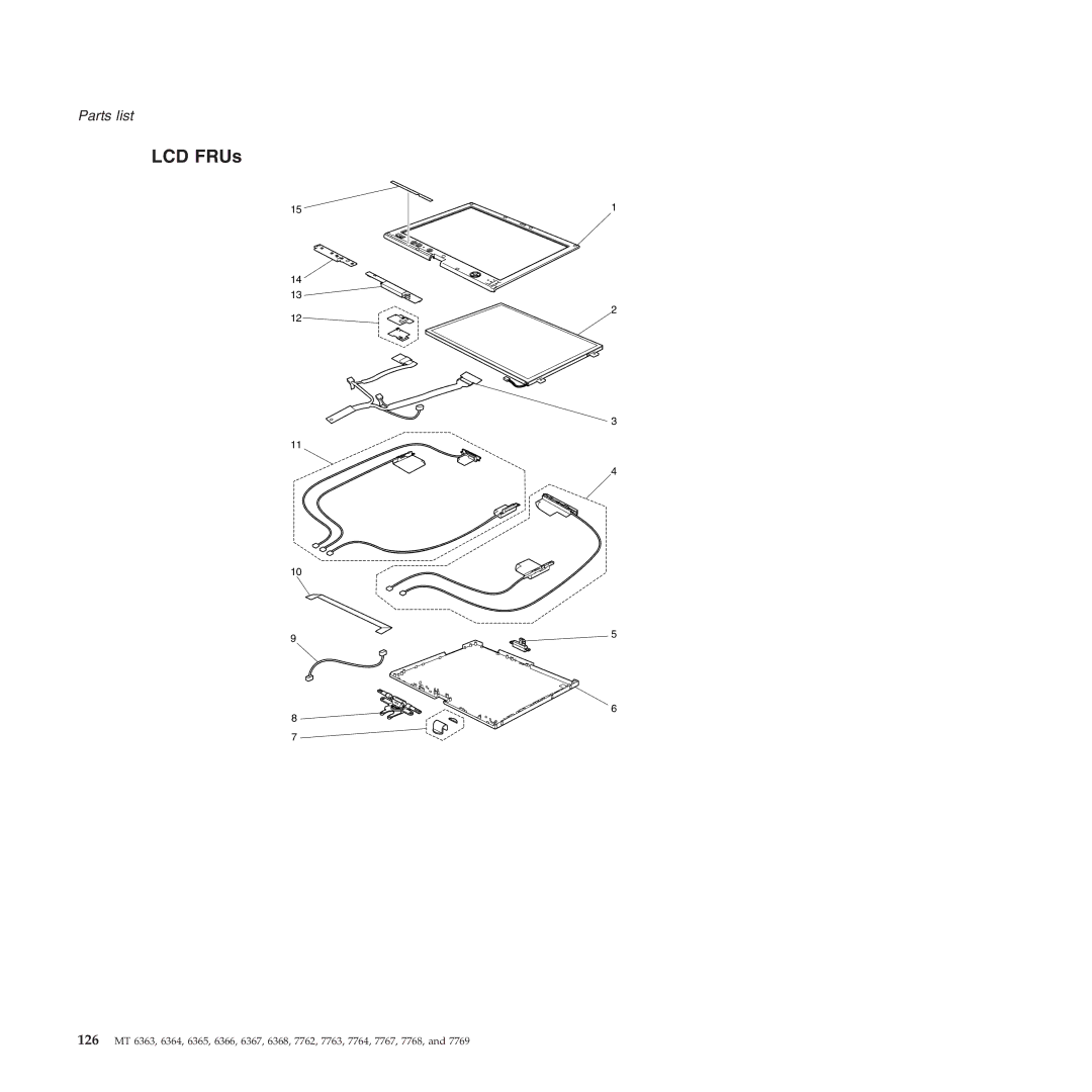 Lenovo X61 Tablet manual LCD FRUs 