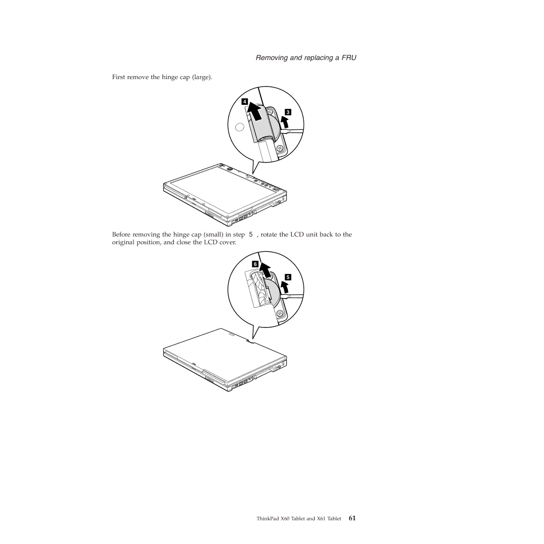 Lenovo X61 Tablet manual Removing and replacing a FRU 