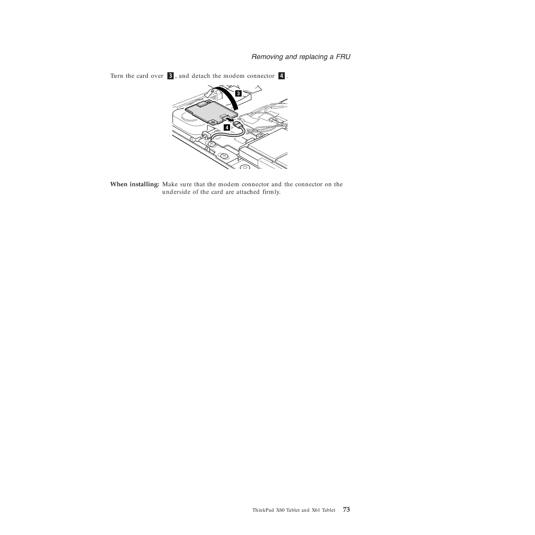 Lenovo X61 Tablet manual Removing and replacing a FRU 