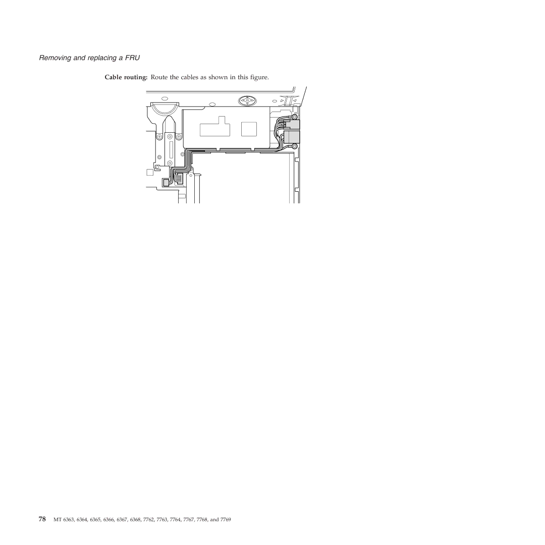 Lenovo X61 Tablet manual Cable routing Route the cables as shown in this figure 