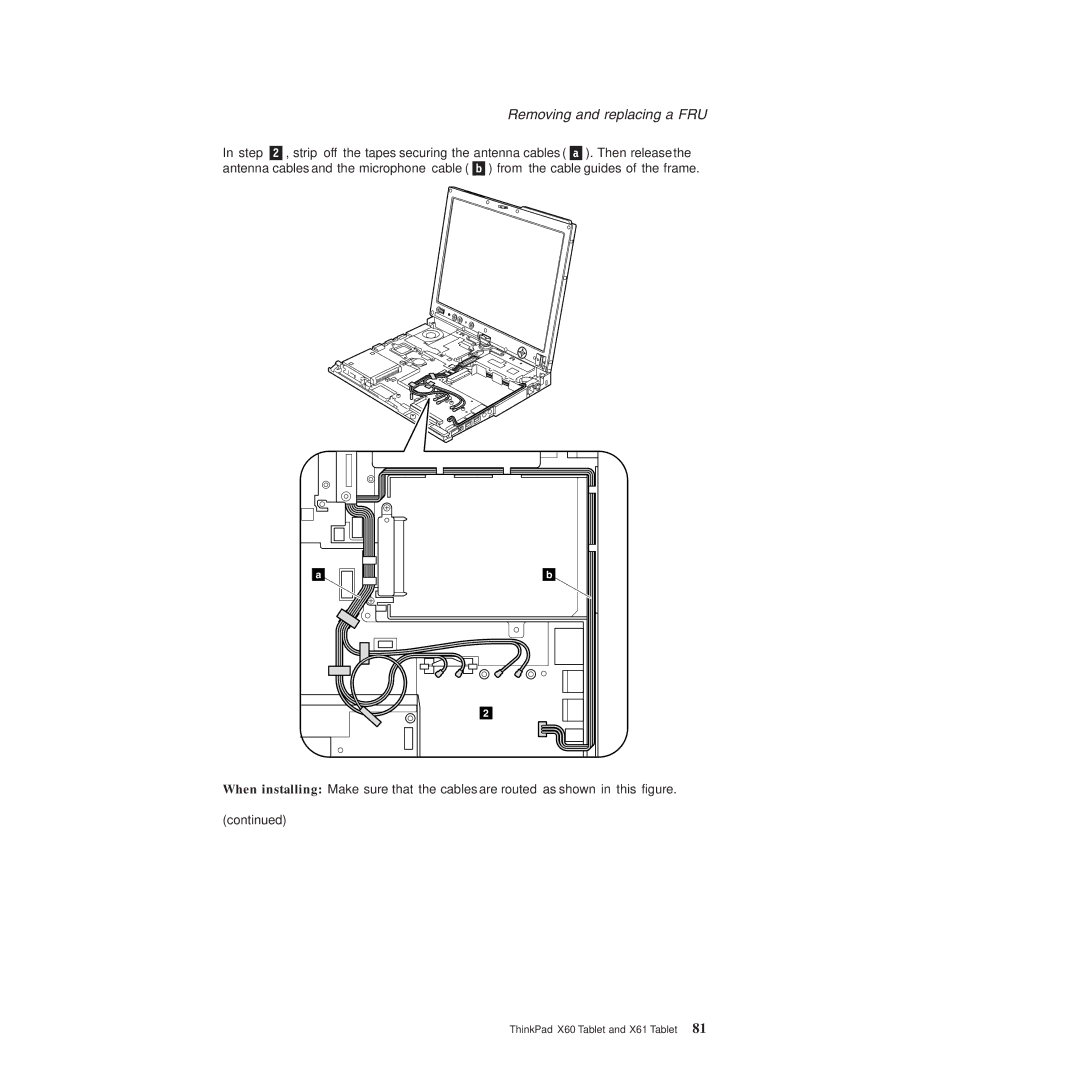 Lenovo X61 Tablet manual Removing and replacing a FRU 