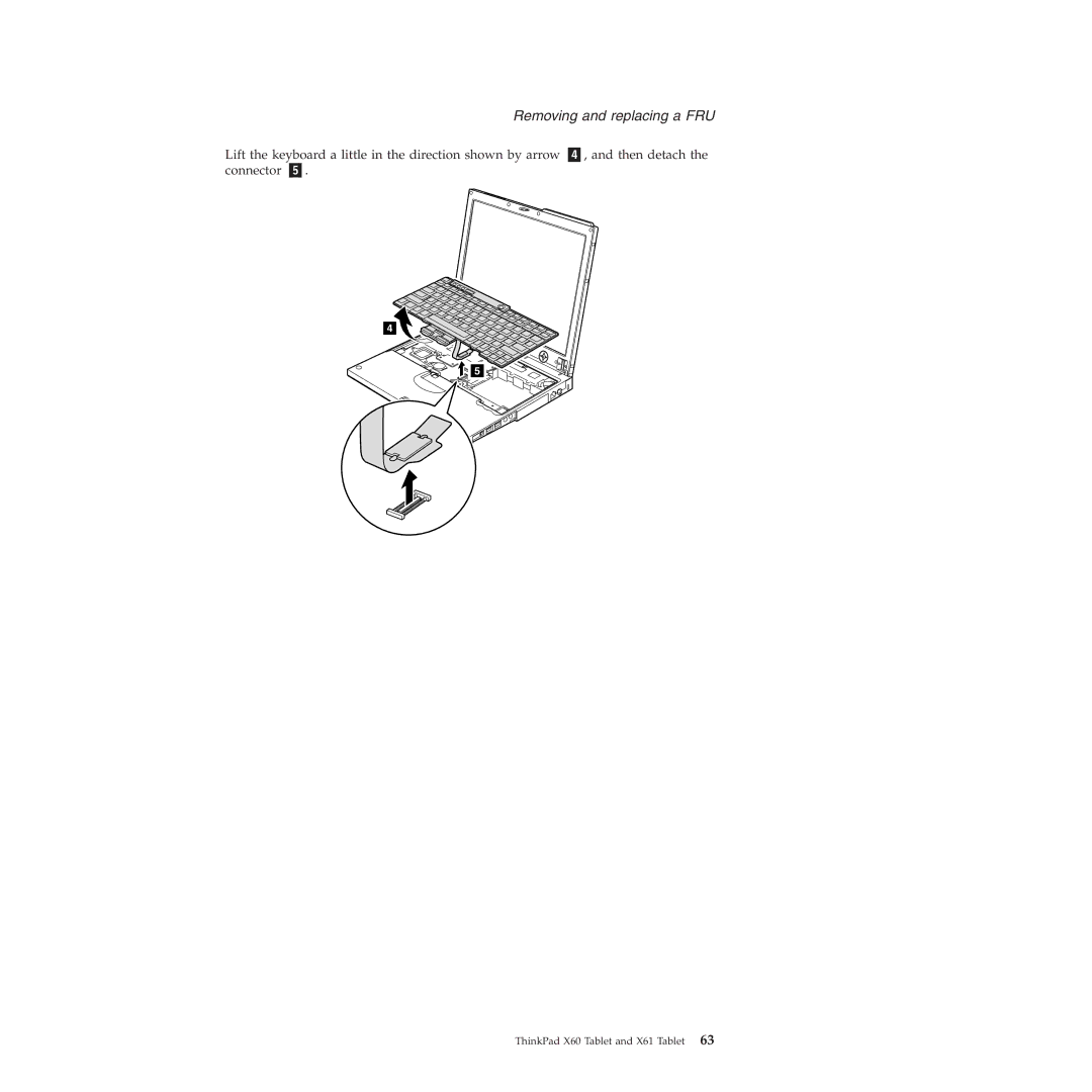 Lenovo X60, X61 manual Removing and replacing a FRU 