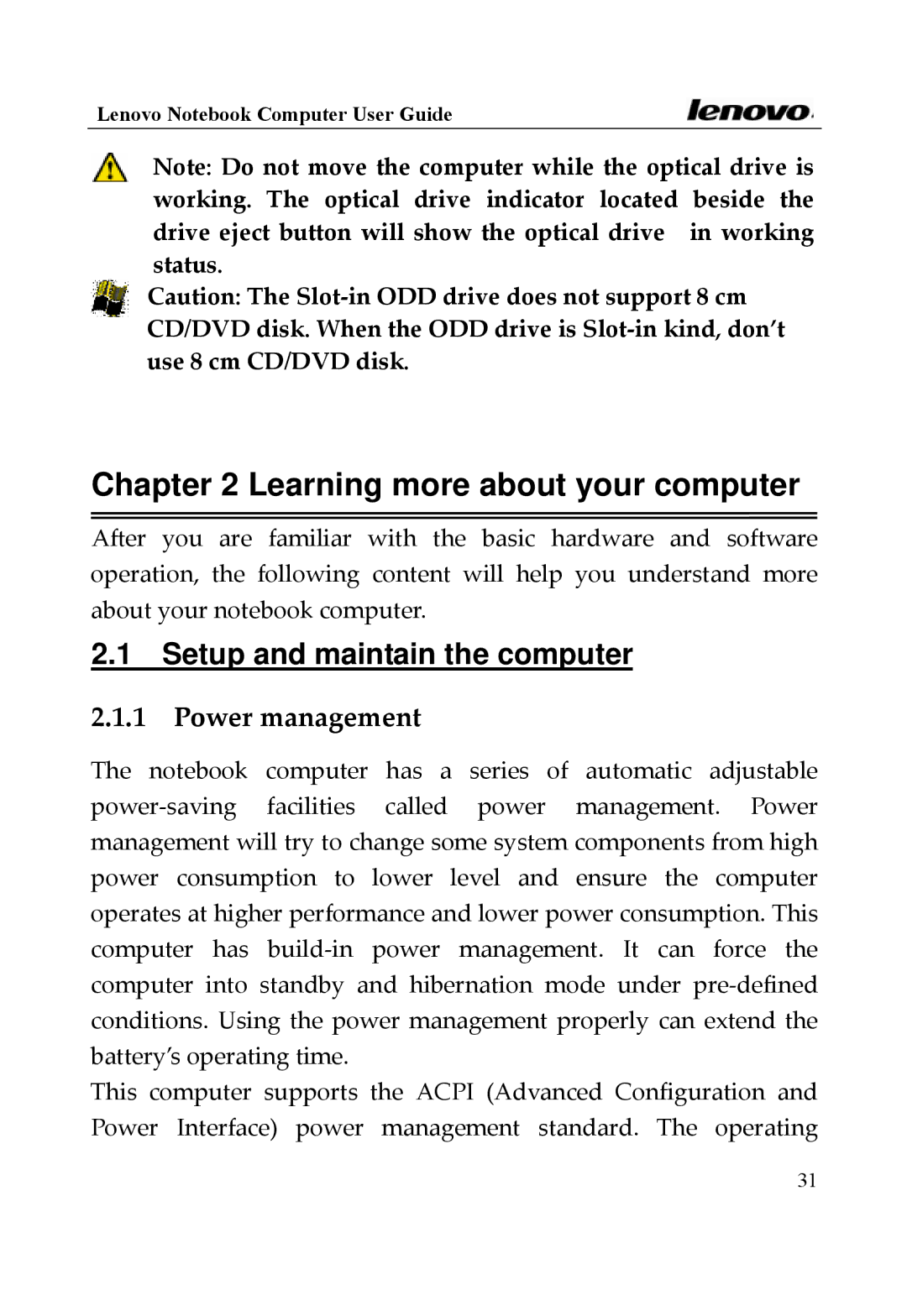 Lenovo 3000 Series, Y400 Series manual Setup and maintain the computer, Power management 