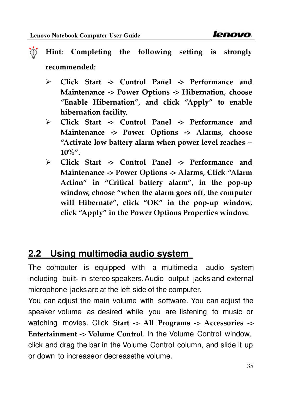 Lenovo 3000 Series, Y400 Series manual Using multimedia audio system 