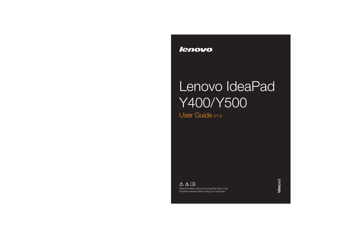 Lenovo manual Lenovo IdeaPad Y400/Y500, User Guide 