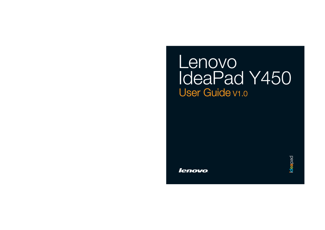 Lenovo manual Lenovo IdeaPad Y450, User Guide 