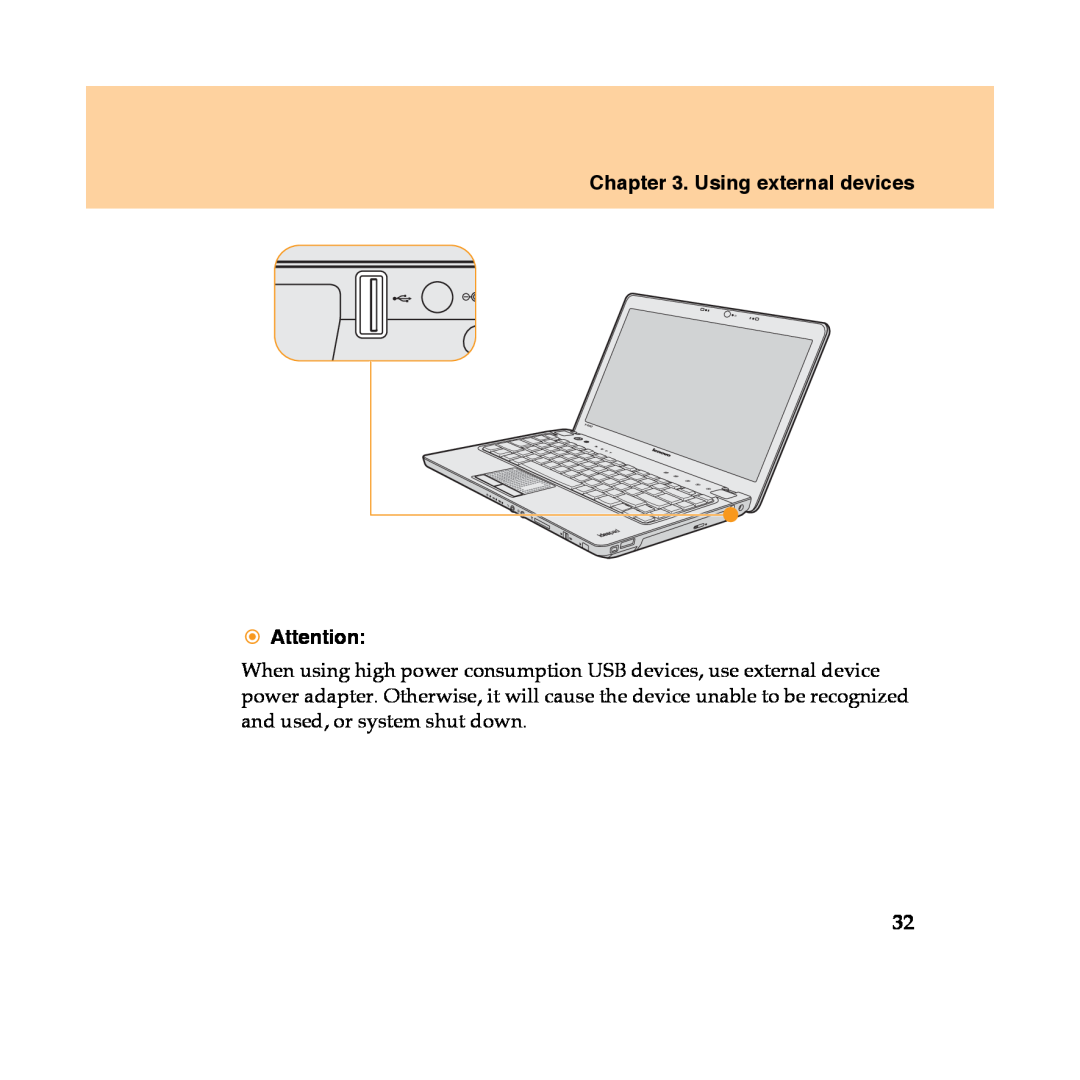 Lenovo Y450 manual Using external devices 
