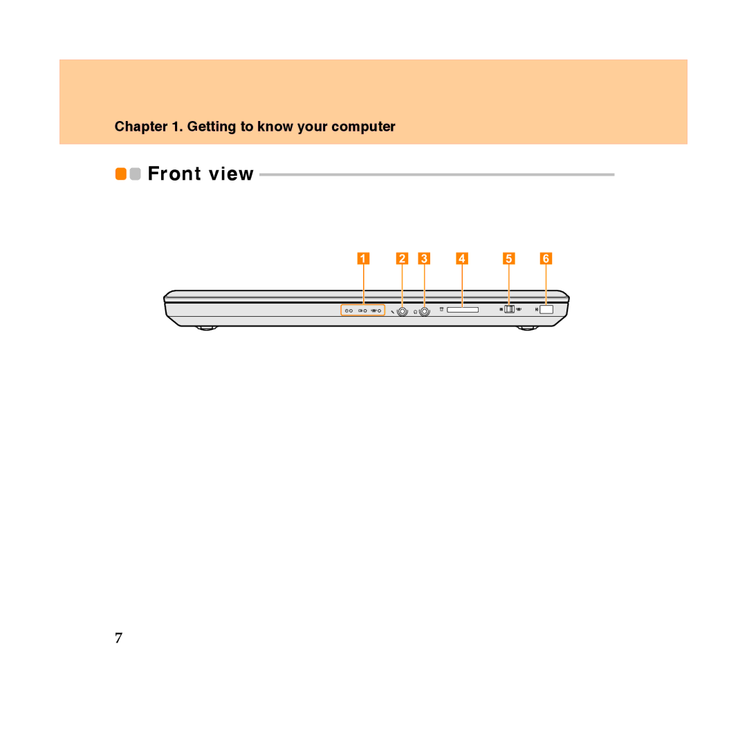 Lenovo Y450 manual Front view 